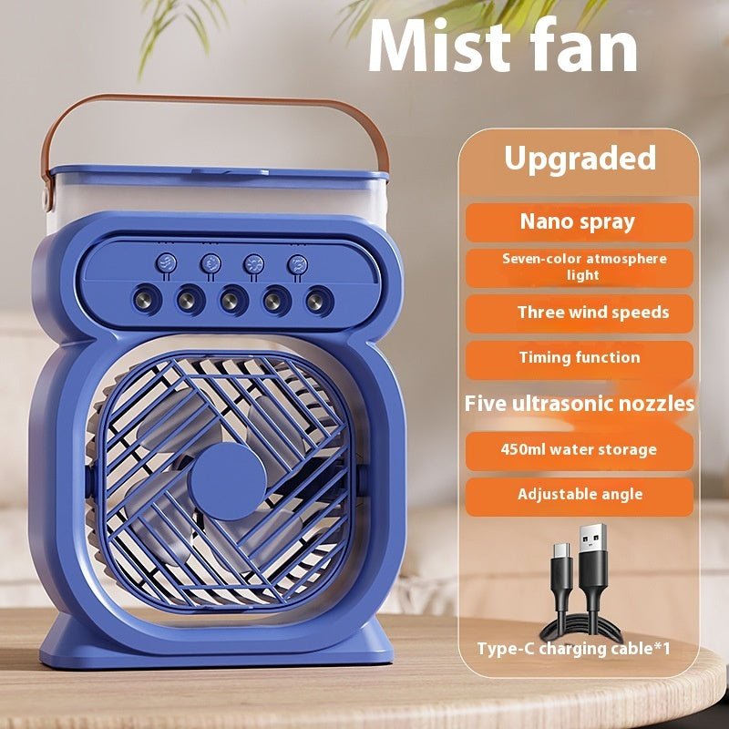 3 In 1 Portable Air Conditioner Evaporative Air Cooler LED Night Lights 3 Speeds Humidifier Fan For Home Office by Jabula & Co