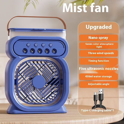 3 In 1 Portable Air Conditioner Evaporative Air Cooler LED Night Lights 3 Speeds Humidifier Fan For Home Office by Jabula & Co