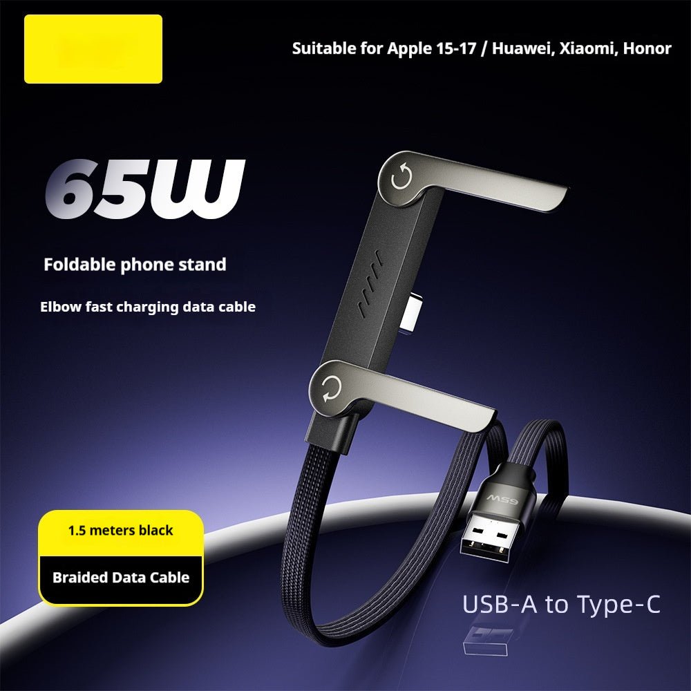 Fast Charging Foldable Bracket Data Cable 2-in-1 Data Wire Foldable Phone Tablet Stand Type-C To Type-C USB-A To Type-C - Jabula & Co
