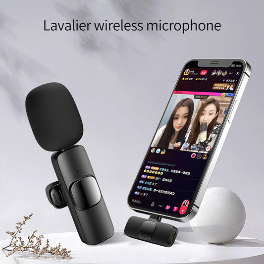 Wireless Lavalier Microphone Portable Audio Video Recording Mini Mic For I Phone Android Long Battery Life Live Broadcast Gaming - Jabula & Co