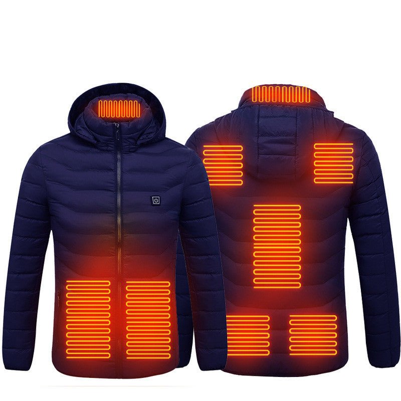 Winter Heated Jacket USB Electric Cotton Coat Zip-up Heater Thermal Clothing Heating Vest For Men by Beckett