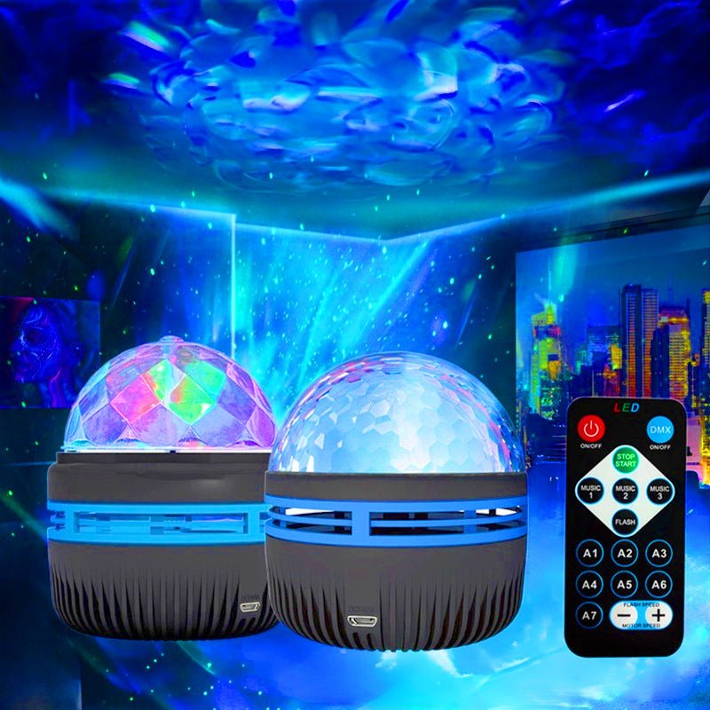 LED Star Galaxy Projector Lamp Spotlight Colorful Rotating Magic Ball Bedroom Atmosphere Lamp Bar KTV Disco Party Stage Light - Jabula & Co