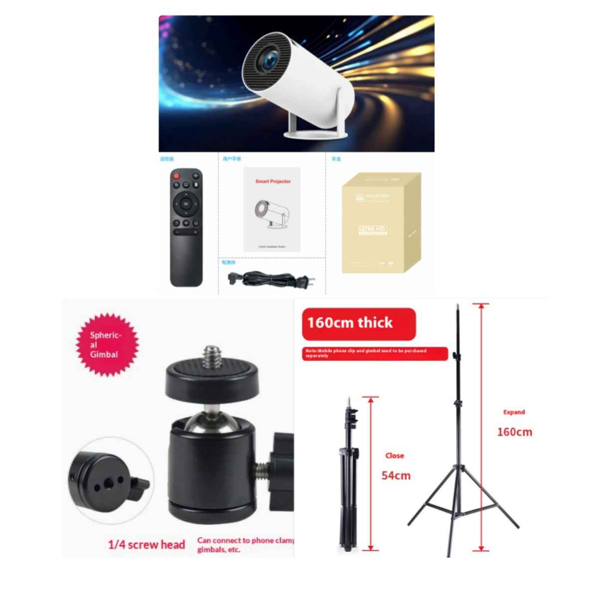 Ultra Short Focus Hy300ultra HD 4K Projector Home Mini - Jabula & Co