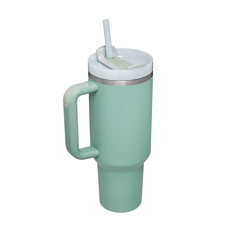 40 Oz Tumbler With Handle Straw Insulated, Stainless Steel Spill Proof Vacuum Coffee Cup Tumbler With Lid Tapered Mug Gifts For Valentine Lover Suitable For Car Gym Office Travel - Jabula & Co