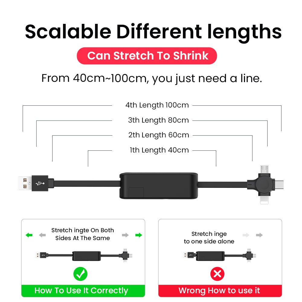 4 In 1 Retractable USB Cable Creative Macaron Type C Micro Cable For I Phone With Phone Stand Charging Data Cable Line Storage Box - Jabula & Co