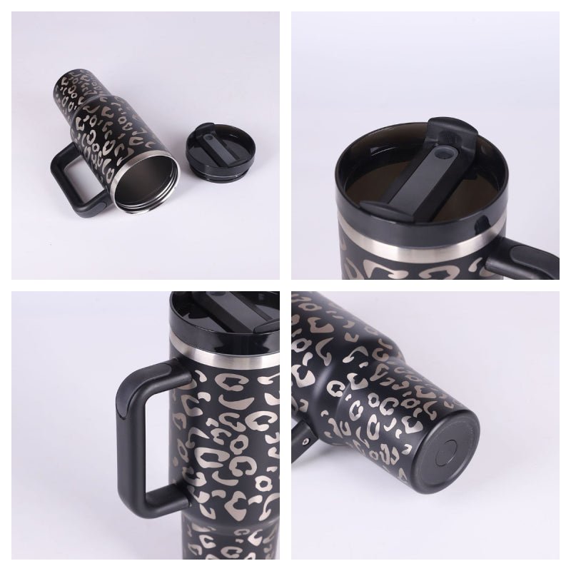 40 Oz Tumbler With Handle Straw Insulated, Stainless Steel Spill Proof Vacuum Coffee Cup Tumbler With Lid Tapered Mug Gifts For Valentine Lover Suitable For Car Gym Office Travel - Jabula & Co