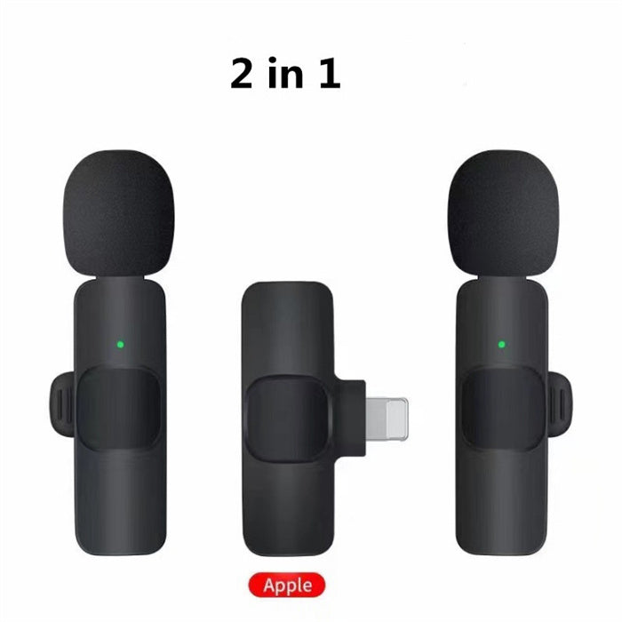 Wireless Lavalier Microphone Portable Audio Video Recording Mini Mic For I Phone Android Long Battery Life Live Broadcast Gaming - Jabula & Co