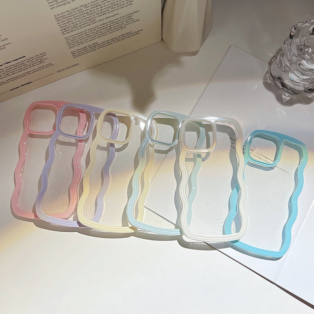 Wave Border Mobile Phone Case Solid Color Simple Candy Color - Jabula & Co