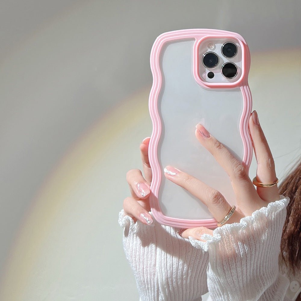 Wave Border Mobile Phone Case Solid Color Simple Candy Color - Jabula & Co