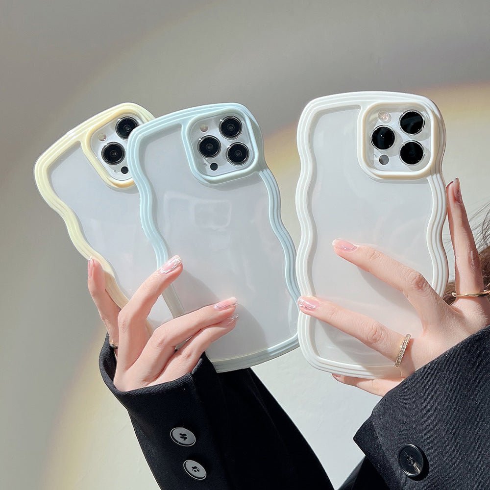 Wave Border Mobile Phone Case Solid Color Simple Candy Color - Jabula & Co