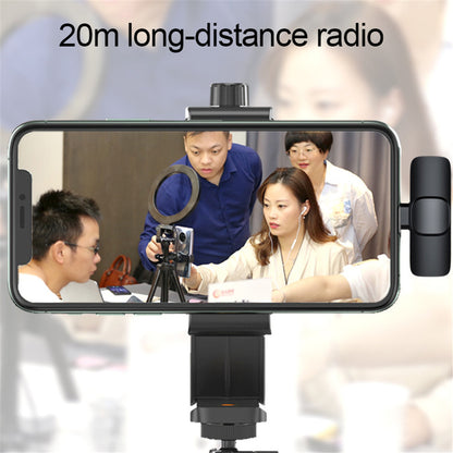 Wireless Lavalier Microphone Portable Audio Video Recording Mini Mic For I Phone Android Long Battery Life Live Broadcast Gaming - Jabula & Co