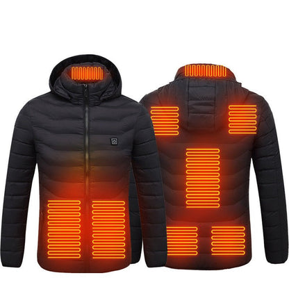 Winter Heated Jacket USB Electric Cotton Coat Zip-up Heater Thermal Clothing Heating Vest For Men - Jabula & Co