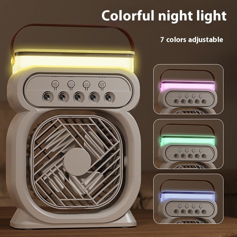 3 In 1 Portable Air Conditioner Evaporative Air Cooler LED Night Lights 3 Speeds Humidifier Fan For Home Office by Jabula & Co