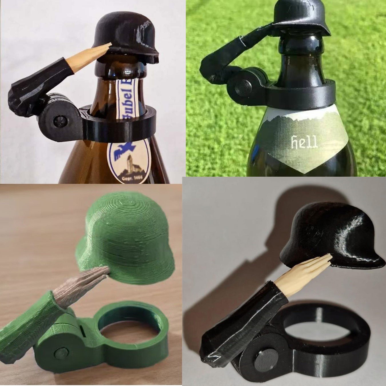 Soldier Salute Beer Bottle Helmet Dustproof Beer Helmet Topper Creative Beer Bottle Cap For Party Bar - Jabula & Co