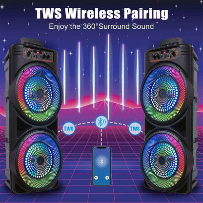 Portable Bluetooth Speaker Sub Woofer Heavy Bass Sound System Party Mic UK