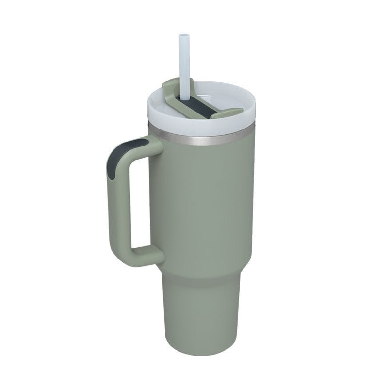 40 Oz Tumbler With Handle Straw Insulated, Stainless Steel Spill Proof Vacuum Coffee Cup Tumbler With Lid Tapered Mug Gifts For Valentine Lover Suitable For Car Gym Office Travel - Jabula & Co