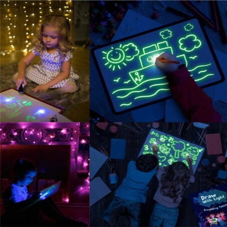 Educational Toy Drawing Pad 3D Magic 8 Light Effects Puzzle Board Sketchpad - Jabula & Co