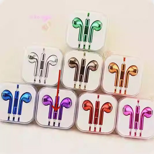 Color Plated Glossy Wired Earbuds - Jabula & Co