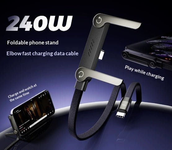 Fast Charging Foldable Bracket Data Cable 2-in-1 Data Wire Foldable Phone Tablet Stand Type-C To Type-C USB-A To Type-C - Jabula & Co