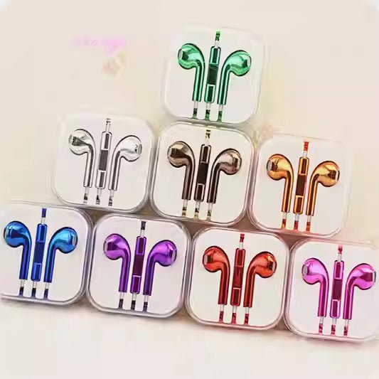 Color Plated Glossy Wired Earbuds - Jabula & Co