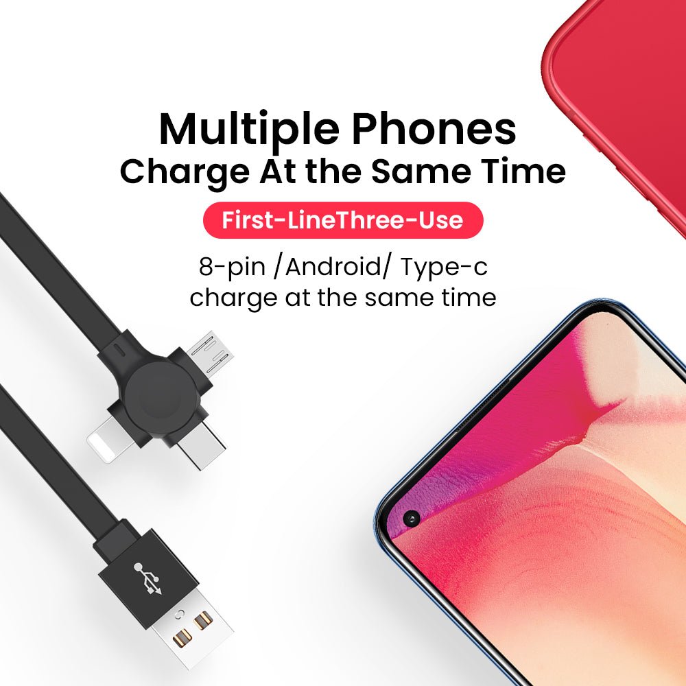 4 In 1 Retractable USB Cable Creative Macaron Type C Micro Cable For I Phone With Phone Stand Charging Data Cable Line Storage Box - Jabula & Co