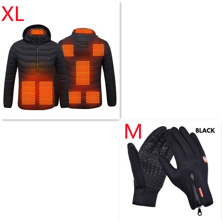 Winter Heated Jacket USB Electric Cotton Coat Zip-up Heater Thermal Clothing Heating Vest For Men - Jabula & Co