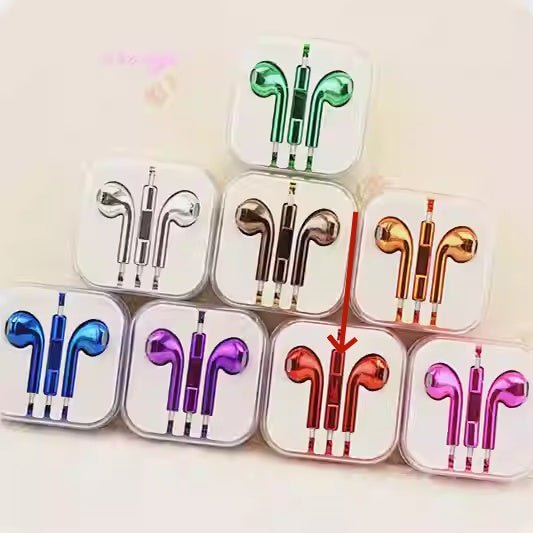 Color Plated Glossy Wired Earbuds - Jabula & Co