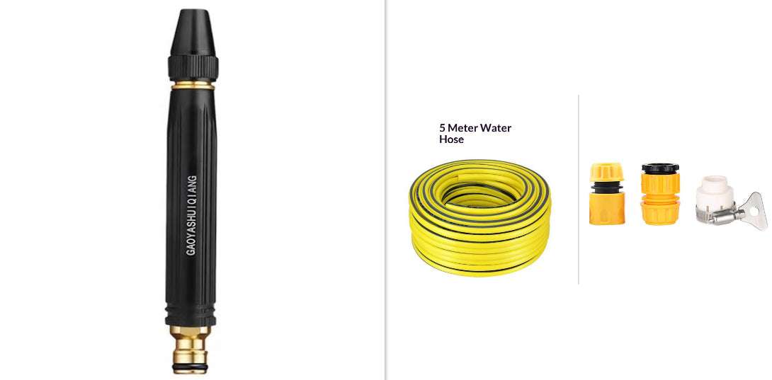 Portable High Pressure Washing Water Gun Car Wash Nozzle Adjustable Nipple Type Direct Spray Home Garden Shower Watering Hose by Jabula & Co