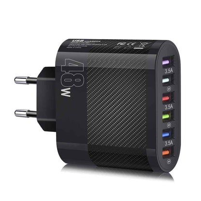 Mobile Phone Charger 6 Interface Travel Charging Plug