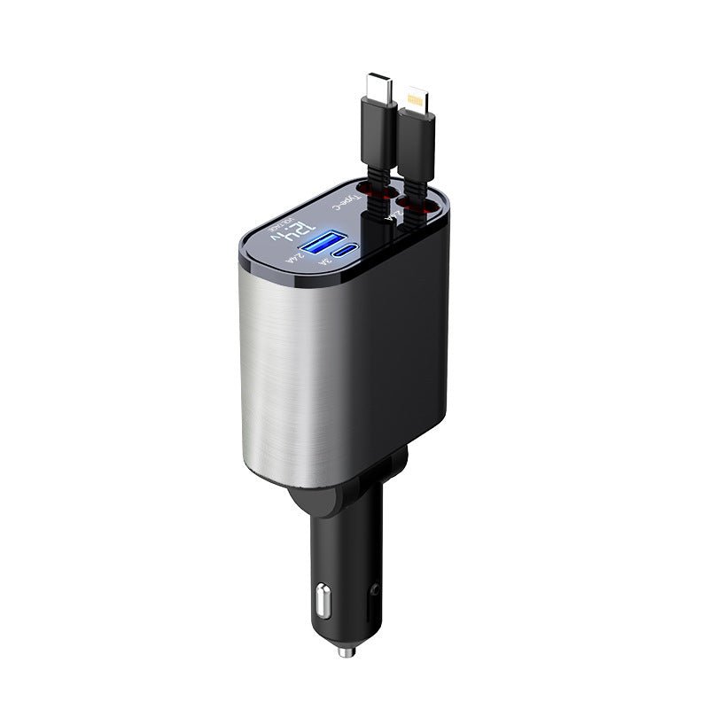 Metal Car Charger 100W Super Fast Charging Car Cigarette Lighter USB And TYPE-C Adapter - Jabula & Co