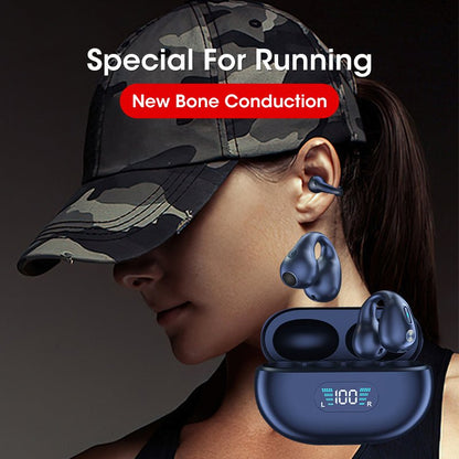 Bone Conduction Headphones TWS Earbuds Ear Clip Bluetooth 5.3 Touch Wireless Earphone In-Ear Bass HIFI Sports Headset - Jabula & Co