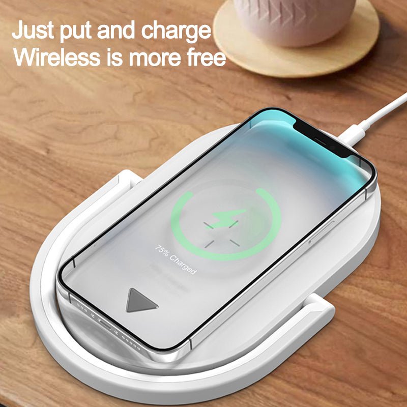 3 In 1 Foldable Wireless Charger Night Light Wireless Charging Station Stonego LED Reading Table Lamp 15W Fast Charging Light - Jabula & Co