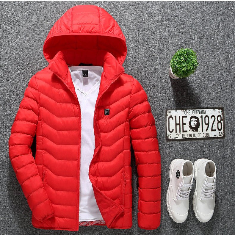 Winter Heated Jacket USB Electric Cotton Coat Zip-up Heater Thermal Clothing Heating Vest For Men - Jabula & Co