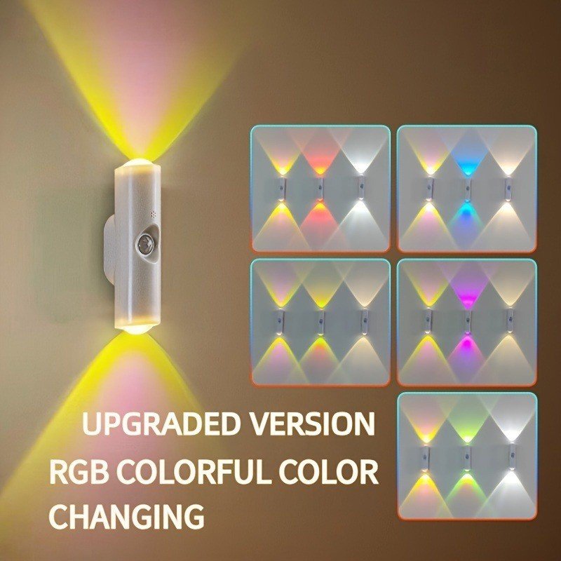 Magnetic RGB LED Night Light Smart Motion Sensor USB Rechargeable Ambient Lamp - Jabula & Co