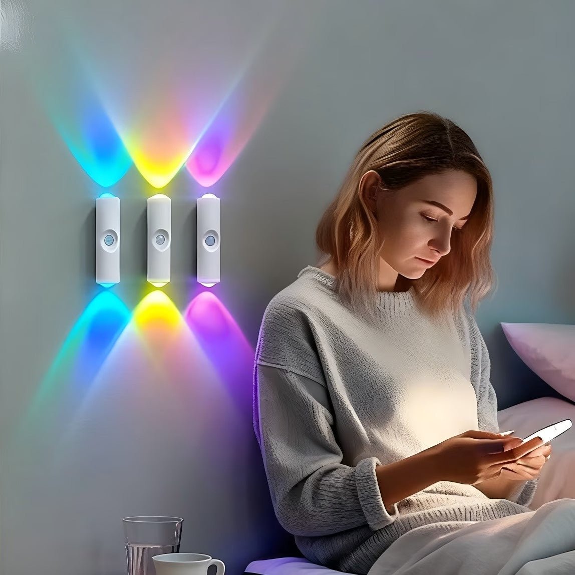 Magnetic RGB LED Night Light Smart Motion Sensor USB Rechargeable Ambient Lamp - Jabula & Co
