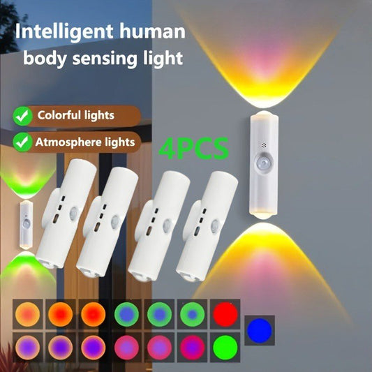 Magnetic RGB LED Night Light Smart Motion Sensor USB Rechargeable Ambient Lamp - Jabula & Co