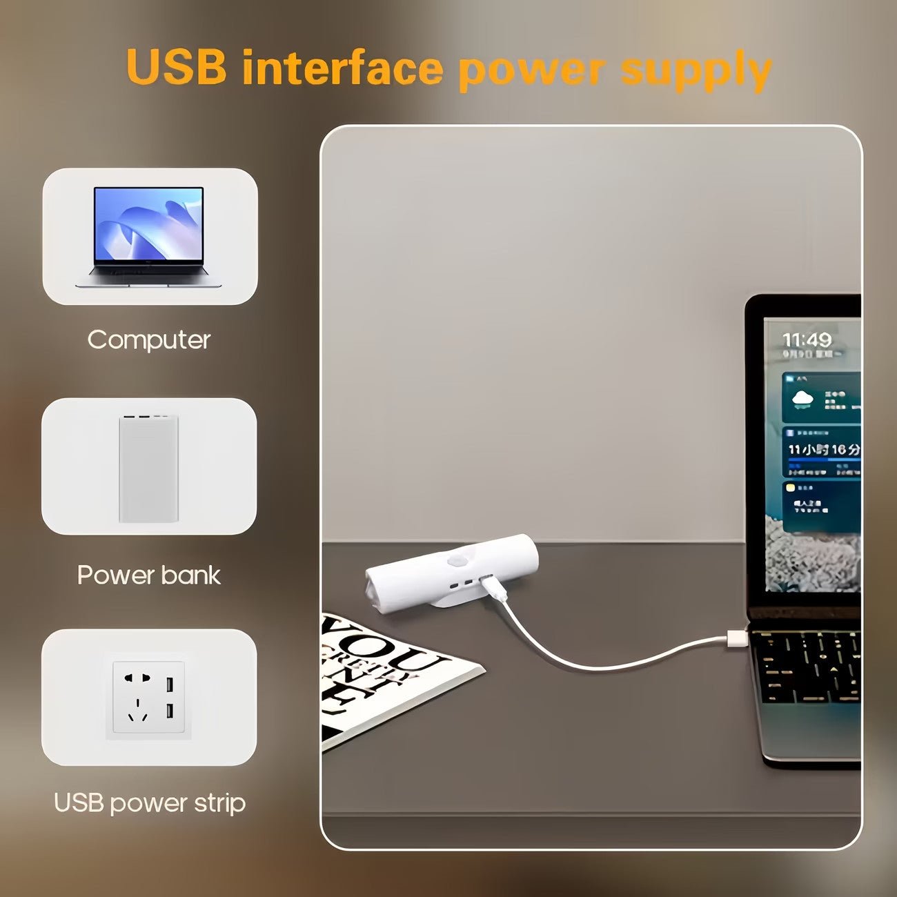 Magnetic RGB LED Night Light Smart Motion Sensor USB Rechargeable Ambient Lamp - Jabula & Co