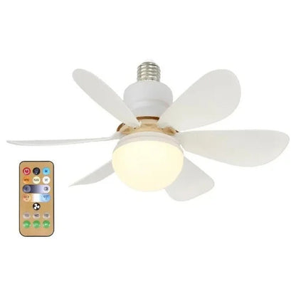 Modern Led Ceiling Fan With Light Dimmable E27 Bedroom Living Room Fan Lamp 30W - Jabula & Co