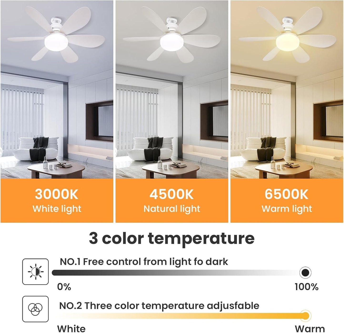 Modern Led Ceiling Fan With Light Dimmable E27 Bedroom Living Room Fan Lamp 30W - Jabula & Co