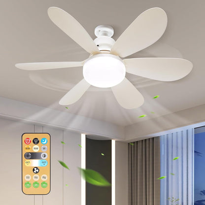 Modern Led Ceiling Fan With Light Dimmable E27 Bedroom Living Room Fan Lamp 30W - Jabula & Co