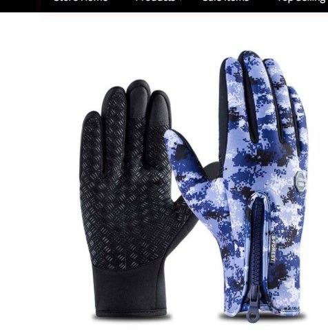 Outdoor Waterproof Gloves Touch Screen Windproof Riding Zipper Sports Winter Warm Fleece Mountaineering Gloves - Jabula & Co