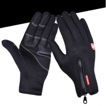 Outdoor Waterproof Gloves Touch Screen Windproof Riding Zipper Sports Winter Warm Fleece Mountaineering Gloves - Jabula & Co